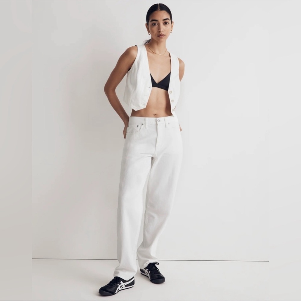 Madewell Slouchy Boyfriend Jeans 29 White 100% Cotton Relaxed Fit NWT